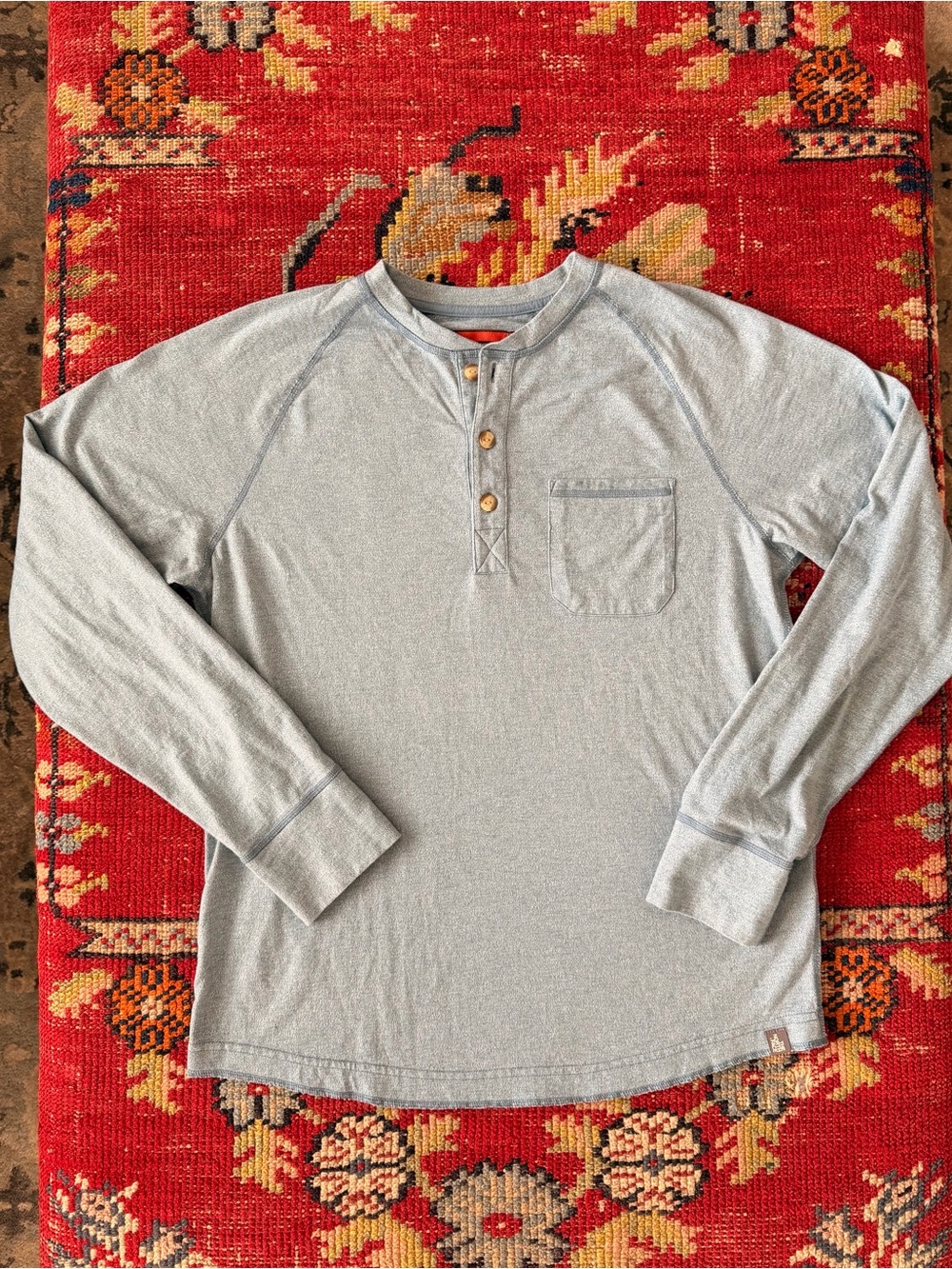 The North Face Light Blue Long-Sleeve Henley Shirt